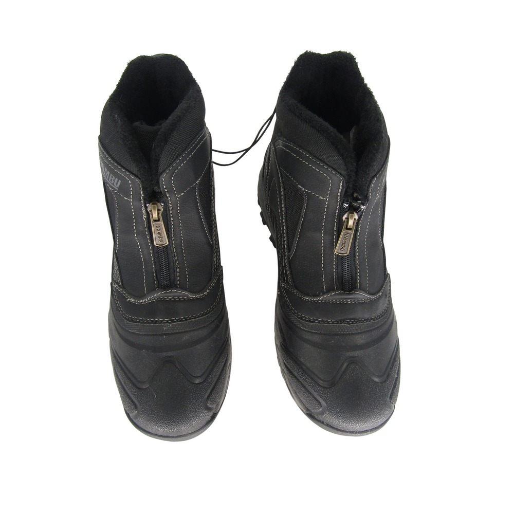 Khombu Mason Winter Boots Mens 8 Black Front Zip Faux Fur Lined All‎ Weather